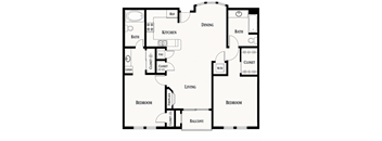 A black and white image of a floor plan for a house.